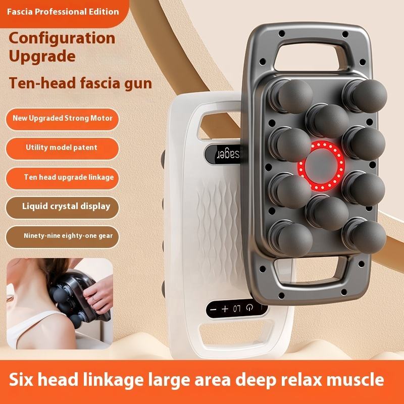 ORANGLES Deep Tissue Massage Gun Professional 10 Head 9 Speed Full Body Relief Device - elegant presentation - Image 6 of 6 | designed for enthusiasts | Illinois | Free Shipping ORANGLES