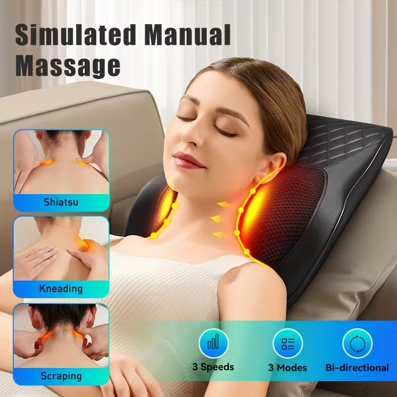ORANGLES Neck Massage Pillow Smart Electric Cushion for Neck and Back Relief - high resolution display - Image 2 of 6 | perfect for office | California | Free Shipping ORANGLES