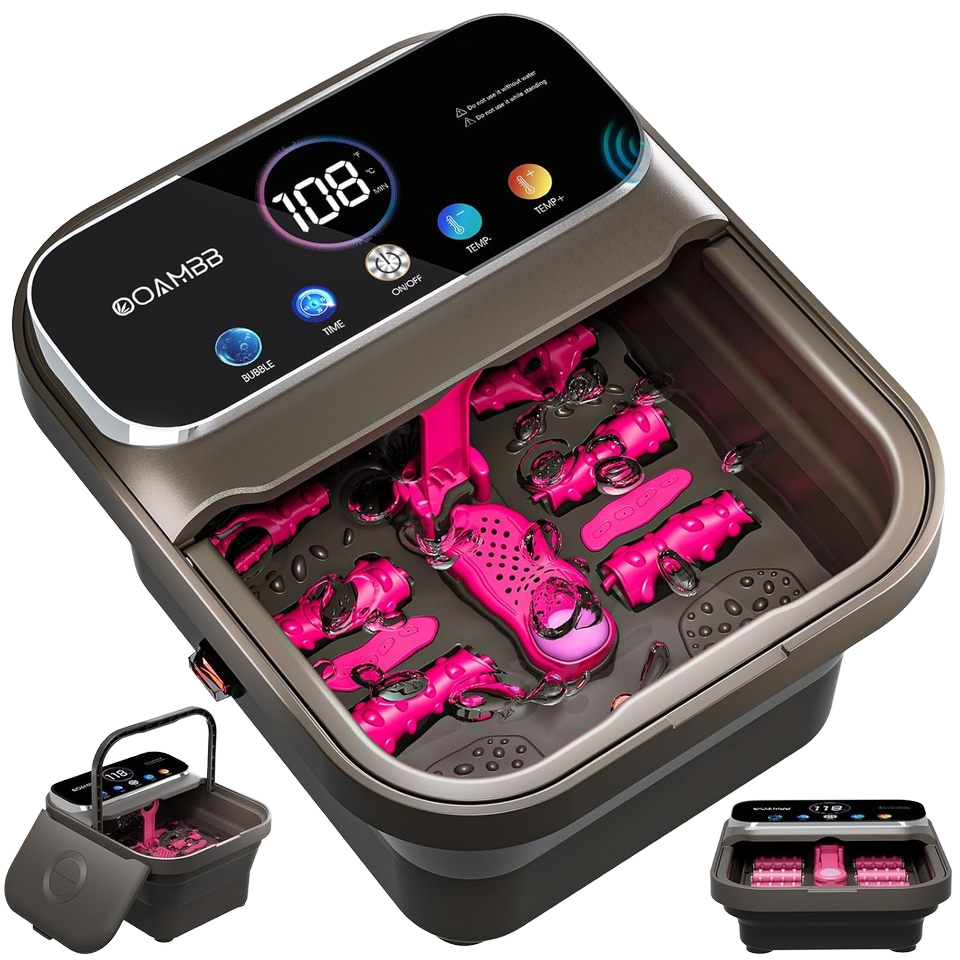 ORANGLES Foot Spa Massager Collapsible Bubble Heat Touch Screen with 6 Rollers for Relaxation - professional product shot - revealing details - Image 1141 of 10 | crafted for beginners | Best price Foot Spa Massager Collapsible Bubble Heat Touch Screen with 6 Rollers for Relaxation Iowa | Free Shipping ORANGLES