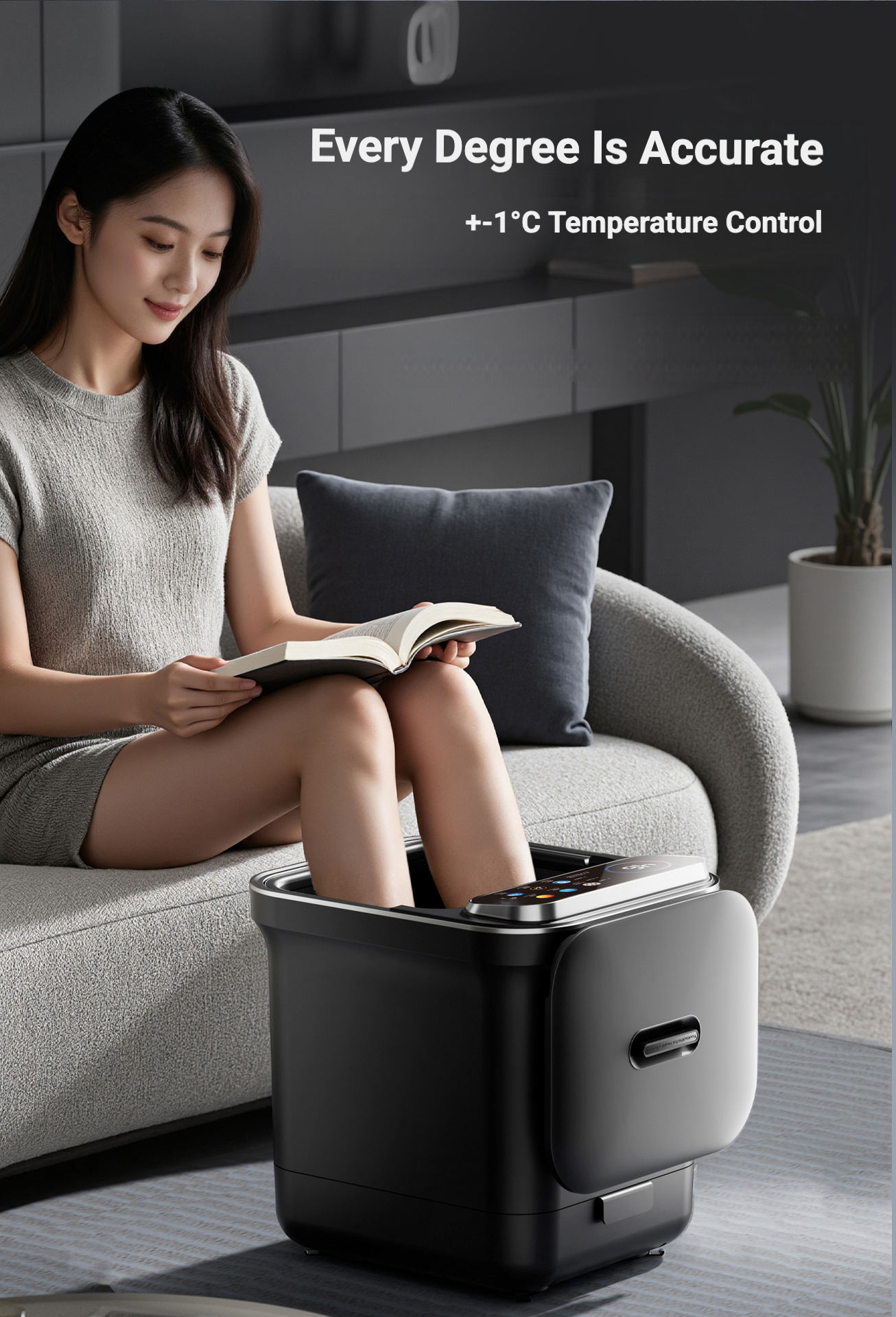 ORANGLES Foot Spa Machine Multifunctional Electric Touch Screen Heat and Bubble Jets for Relaxation - detailed closeup view - Image 3 of 3 | great for travel | Texas | Free Shipping ORANGLES