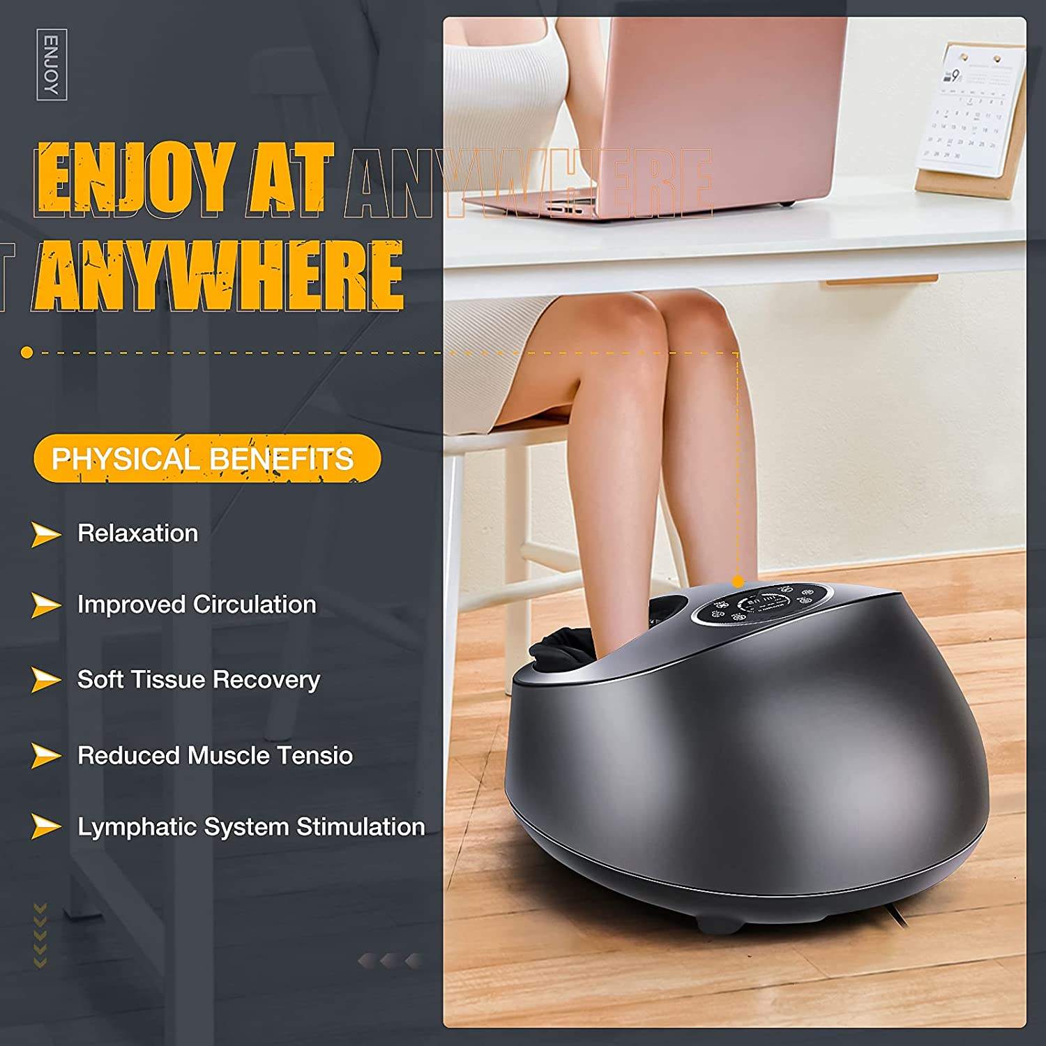 ORANGLES Shiatsu Foot Massager Air Compression with Adjustable Modes for Pain Relief and Circulation - angled perspective - Image 4 of 6 | excellent for daily use | New York | Free Shipping ORANGLES