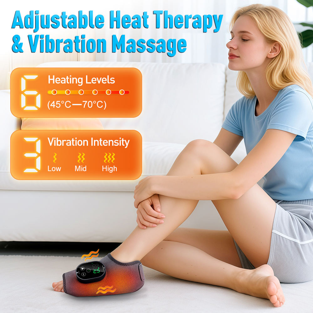 ORANGLES Belt Massager USB Rechargeable Dual Motor Heat and Vibration for Ankle Calf and Arm Relief - detailed closeup view - Image 3 of 5 | great for travel | Texas | Free Shipping ORANGLES