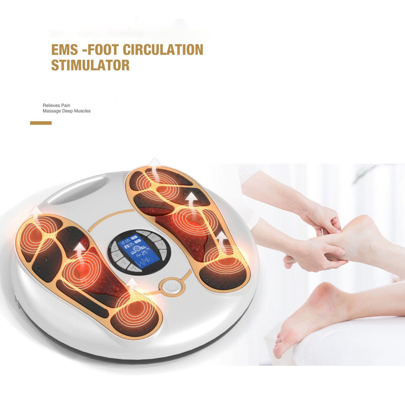 ORANGLES Foot Massager Machine OSTO AST‑300J TENS Therapy for Knee Pain and Diabetic Relief - angled perspective - Image 4 of 5 | excellent for daily use | New York | Free Shipping ORANGLES