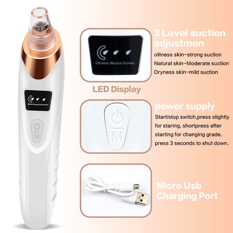 ORANGLES Blackhead Remover Vacuum – Electric Pore Cleaner for Face & Nose - full product showcase - displaying specifications - Image 5 of 5 | adapts to any space | Blackhead Remover Vacuum – Electric Pore Cleaner for Face & Nose deal New Jersey | Free Shipping ORANGLES