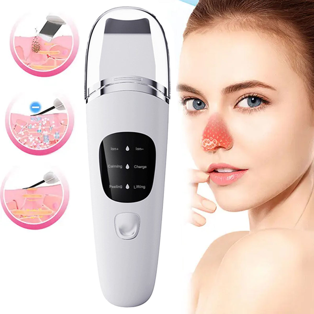 Ultrasonic Skin Scrubber – LCD Facial Deep Cleansing Machine