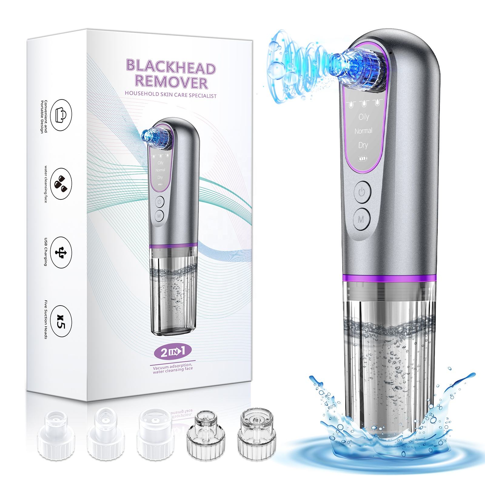 Micro Bubble Facial Cleaner – Electric Pore Vacuum Blackhead Remover