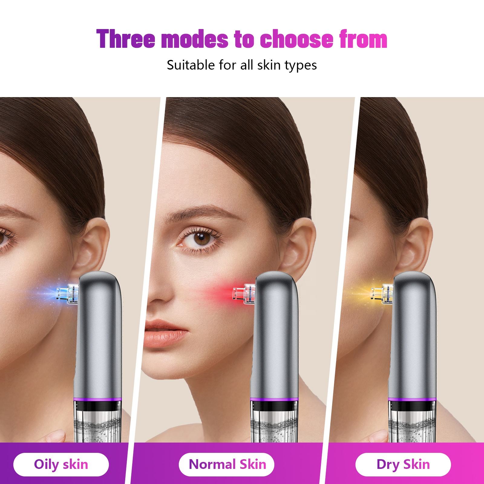 ORANGLES Micro Bubble Facial Cleaner – Electric Pore Vacuum Blackhead Remover - high resolution display - exposing craftsmanship - Image 2 of 5 | built for everyone | Micro Bubble Facial Cleaner – Electric Pore Vacuum Blackhead Remover for sale Georgia | Free Shipping ORANGLES