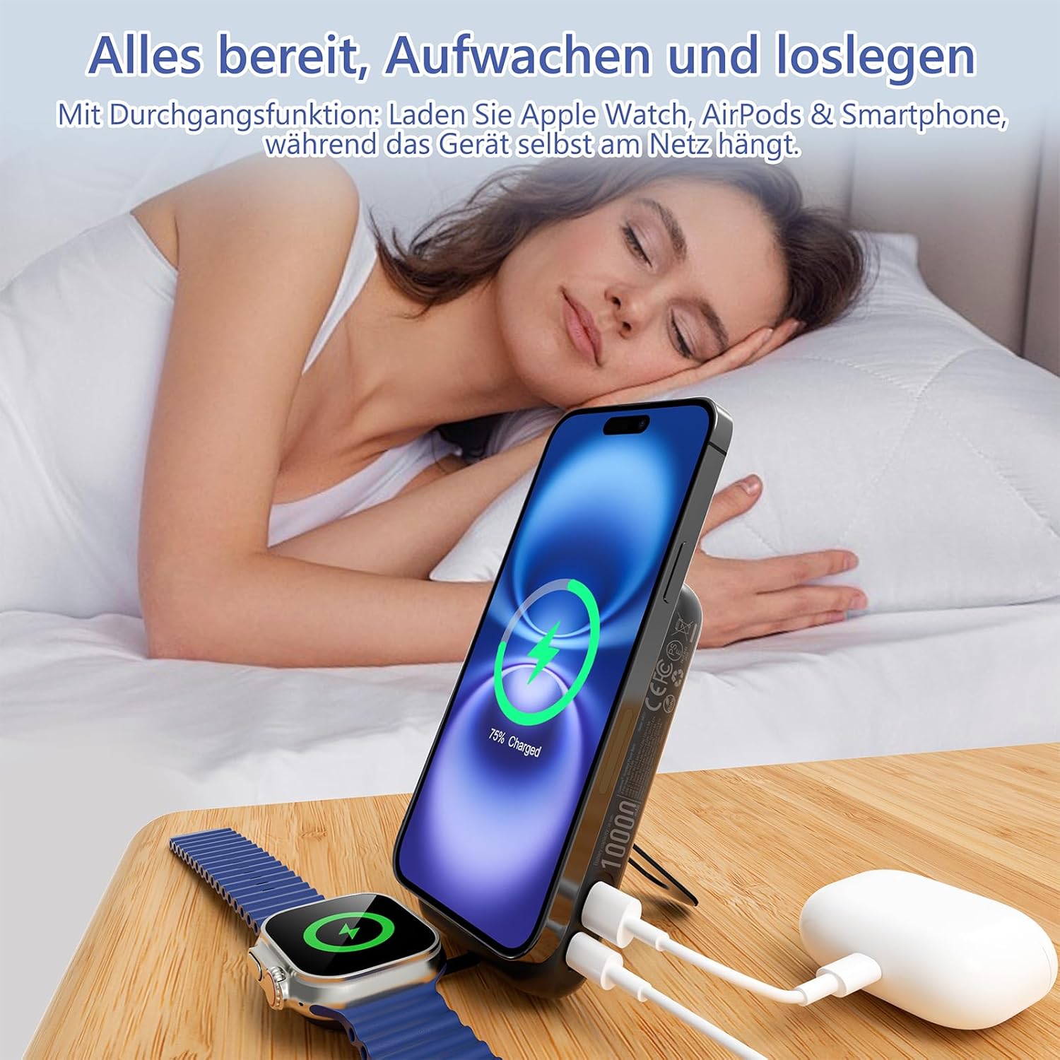 ORANGLES 2‑in‑1 Wireless Power Bank – 10000mAh Portable Charger - elegant presentation - exhibiting components - Image 6 of 6 | ideal for home | Discount on 2‑in‑1 Wireless Power Bank – 10000mAh Portable Charger Virginia | Free Shipping ORANGLES