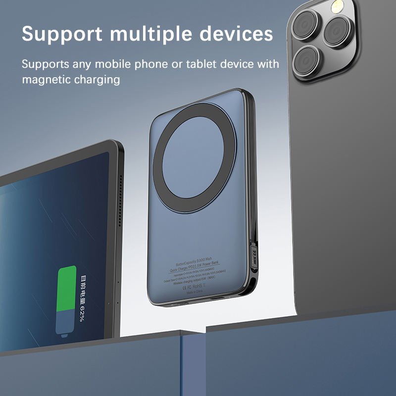 ORANGLES 10000mAh Magnetic Wireless Power Bank – PD 22.5W with Built‑in Cable & Stand - high resolution display - exposing craftsmanship - Image 2 of 5 | built for everyone | 10000mAh Magnetic Wireless Power Bank – PD 22.5W with Built‑in Cable & Stand for sale Georgia | Free Shipping ORANGLES