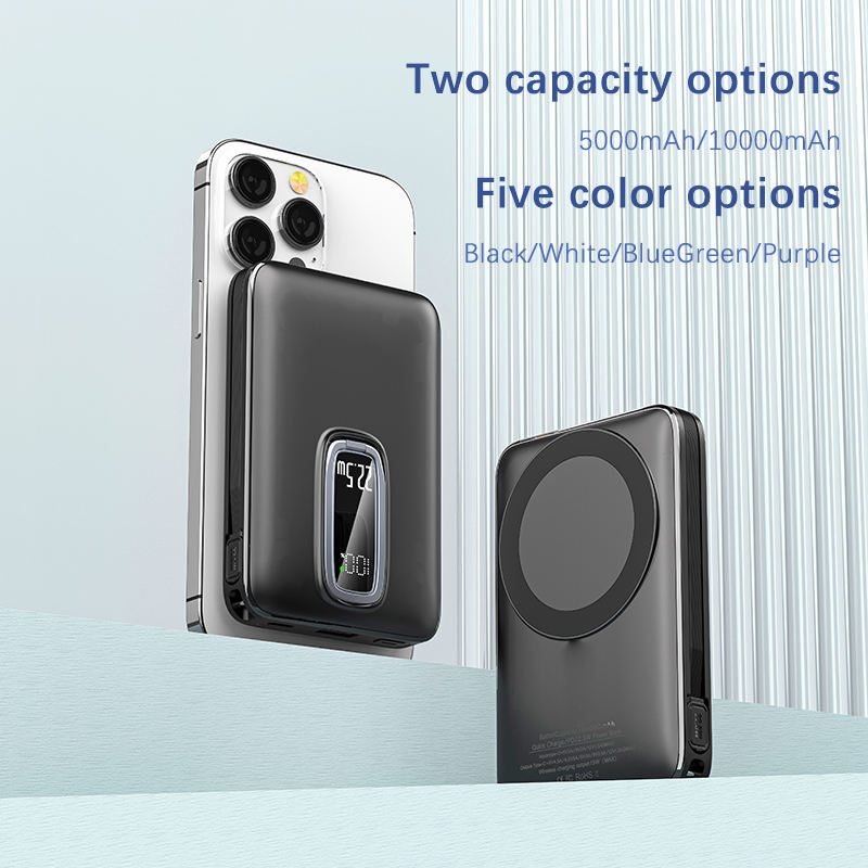 ORANGLES 10000mAh Magnetic Wireless Power Bank – PD 22.5W with Built‑in Cable & Stand - full product showcase - displaying specifications - Image 5 of 5 | adapts to any space | 10000mAh Magnetic Wireless Power Bank – PD 22.5W with Built‑in Cable & Stand deal New Jersey | Free Shipping ORANGLES