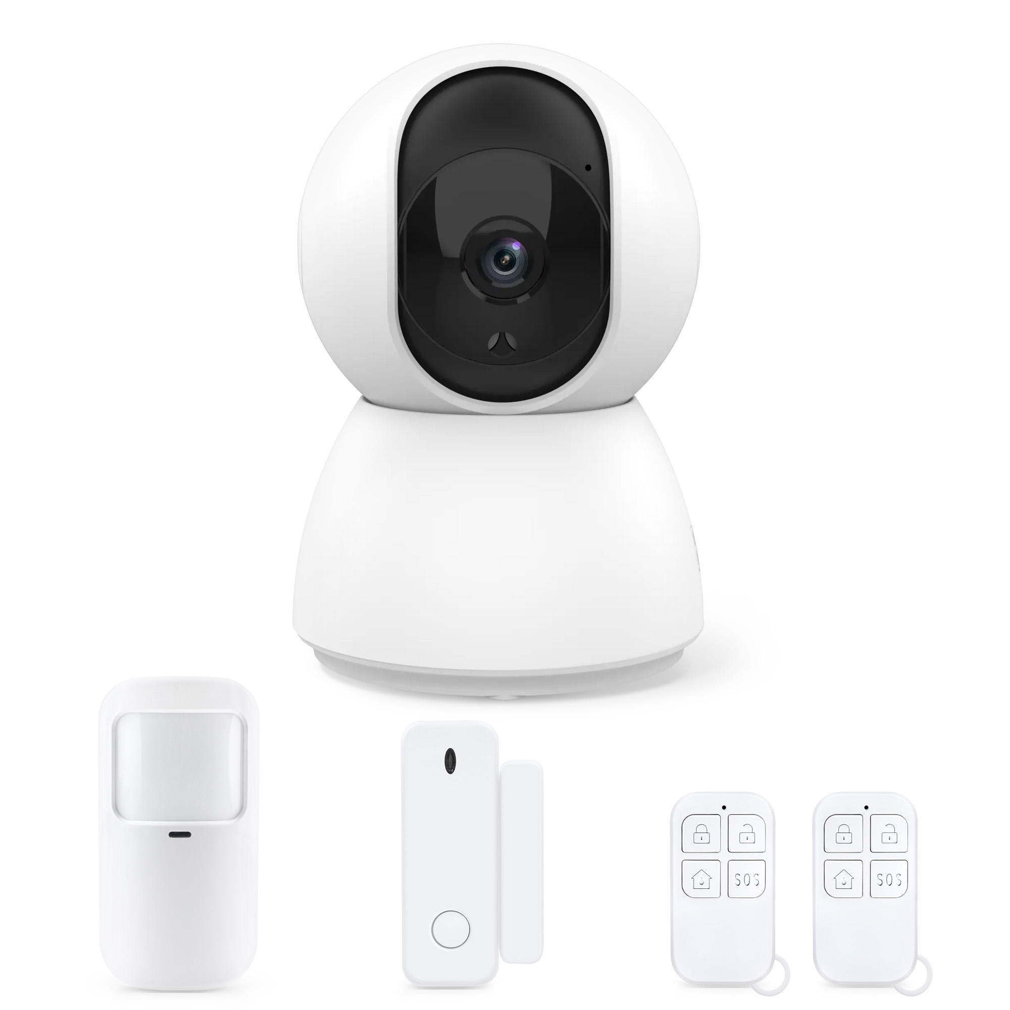 SmartLife 4MP IoT WiFi Security Alarm Camera – 2‑in‑1 Set with Night Vision