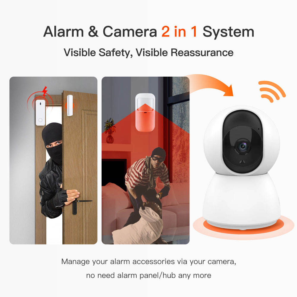 ORANGLES SmartLife 4MP IoT WiFi Security Alarm Camera – 2‑in‑1 Set with Night Vision - detailed closeup view - illustrating benefits - Image 3 of 6 | created for all | Shop SmartLife 4MP IoT WiFi Security Alarm Camera – 2‑in‑1 Set with Night Vision North Carolina | Free Shipping ORANGLES