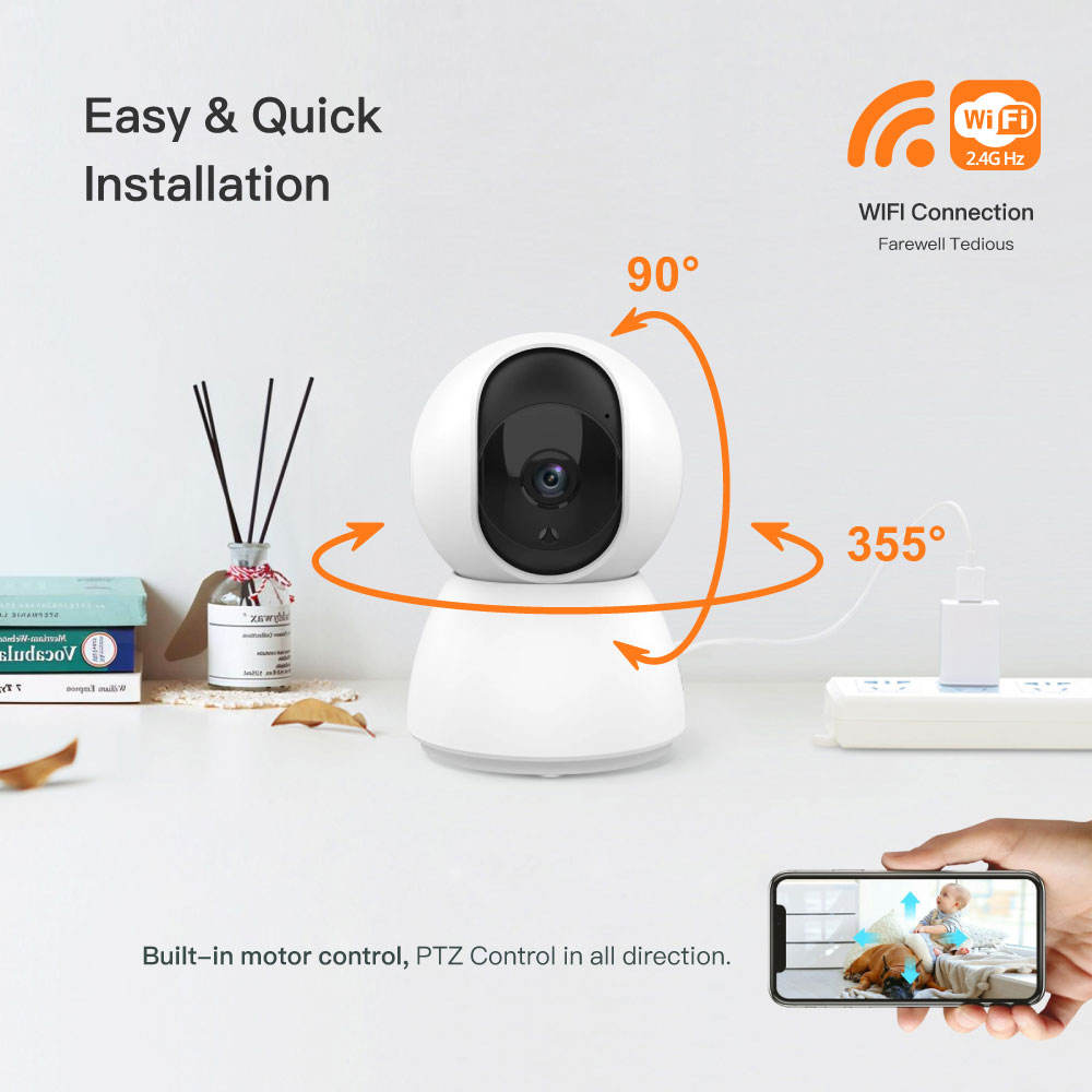 ORANGLES SmartLife 4MP IoT WiFi Security Alarm Camera – 2‑in‑1 Set with Night Vision - angled perspective - presenting advantages - Image 4 of 6 | fits any environment | Purchase SmartLife 4MP IoT WiFi Security Alarm Camera – 2‑in‑1 Set with Night Vision Michigan | Free Shipping ORANGLES