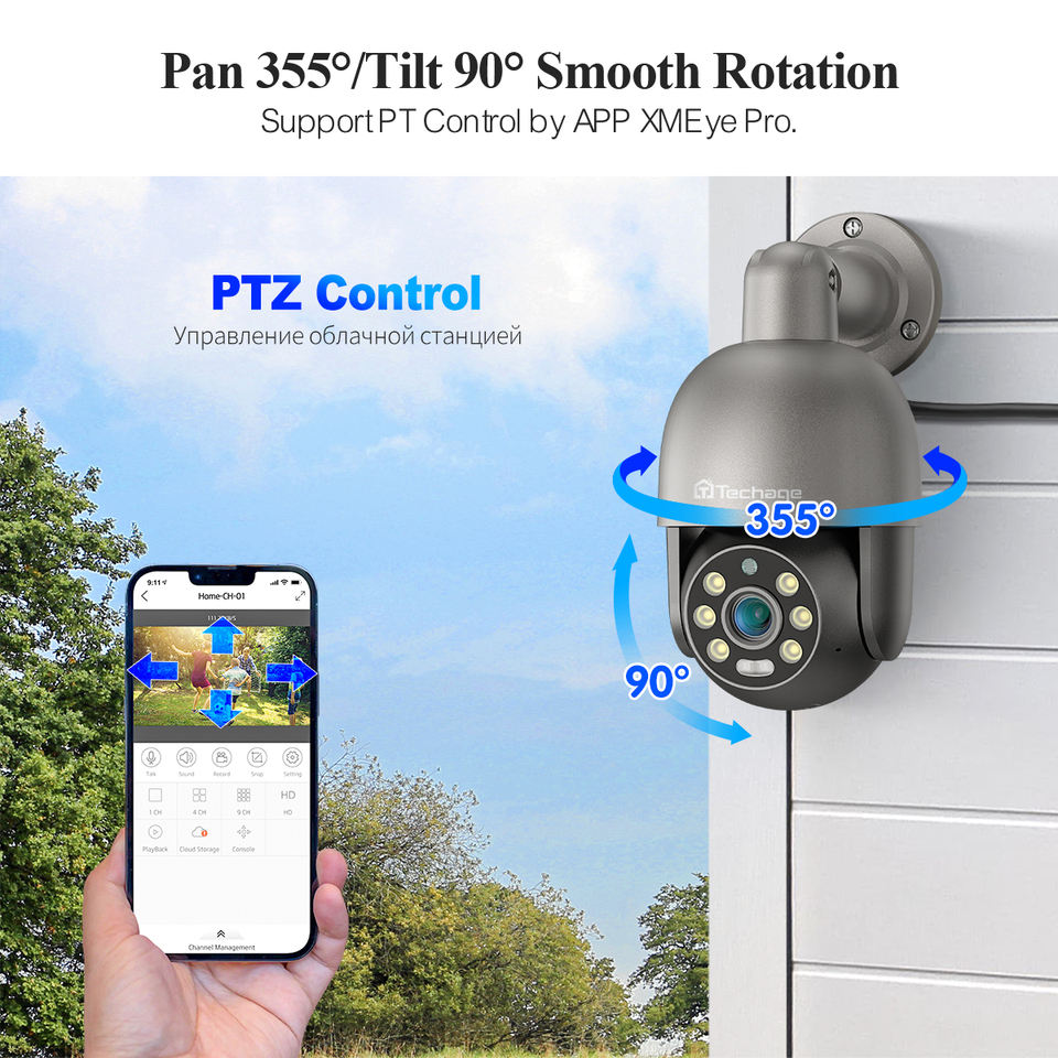 ORANGLES Best 4K Outdoor Security Camera System Techage 5MP PTZ - angled perspective - Image 4 of 6 | excellent for daily use | New York | Free Shipping ORANGLES