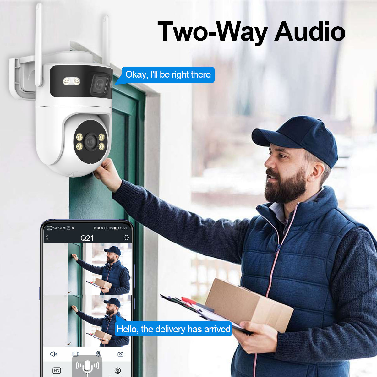 ORANGLES Best Outdoor Security Cameras Without Subscription 2MP - angled perspective - Image 4 of 5 | excellent for daily use | New York | Free Shipping ORANGLES