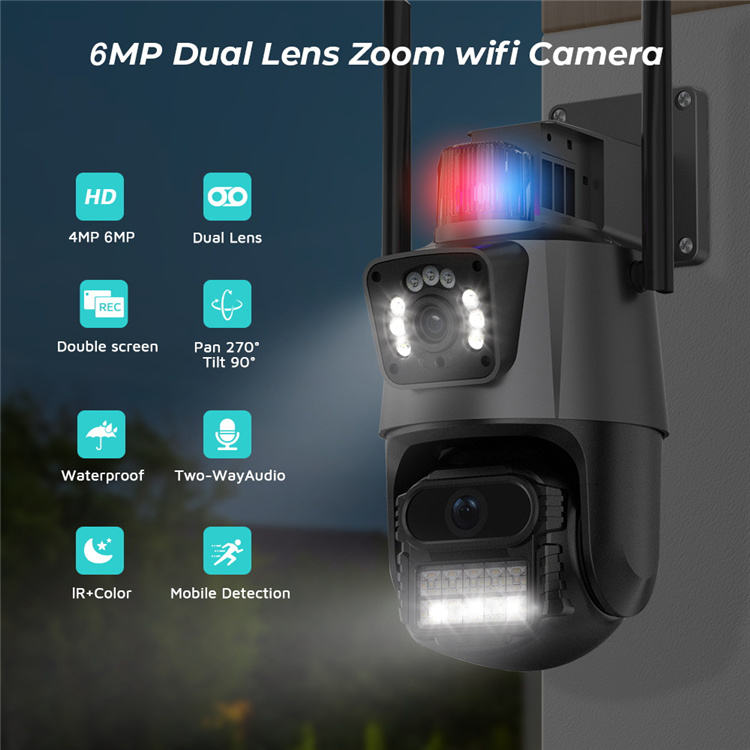 ORANGLES 4K Security Camera 6MP Dual Lens WiFi PTZ Smart - high resolution display - Image 2 of 5 | perfect for office | California | Free Shipping ORANGLES