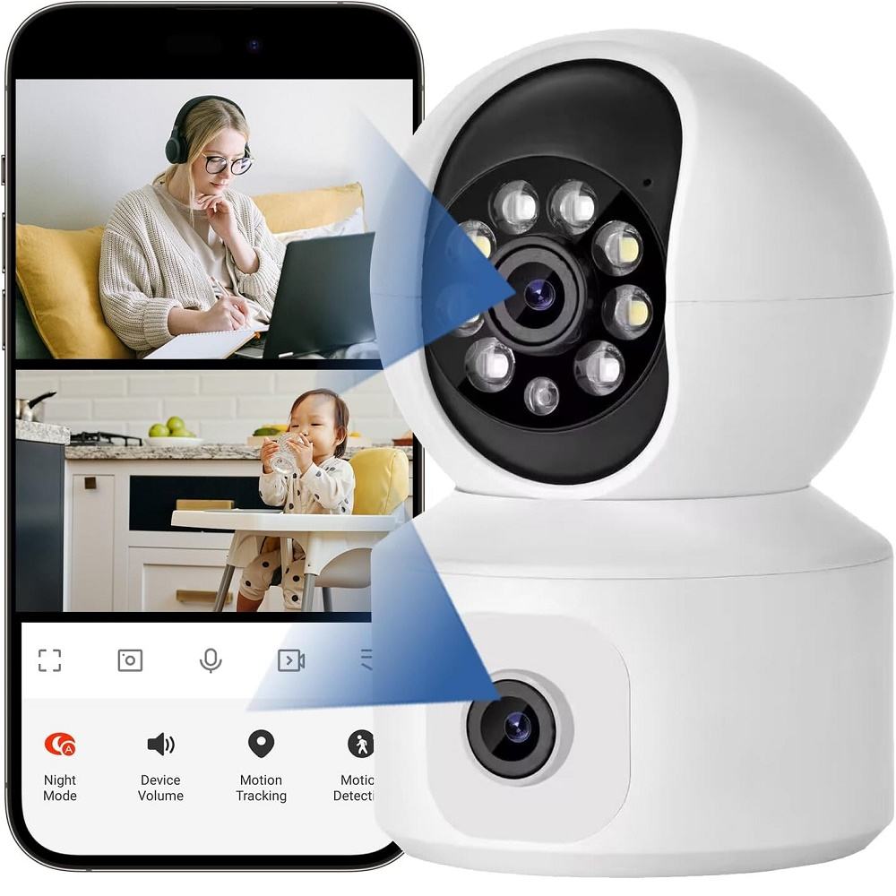 ORANGLES Indoor Camera with Audio 4MP Dual Lens WiFi PTZ - high resolution display - Image 2 of 6 | perfect for office | California | Free Shipping ORANGLES
