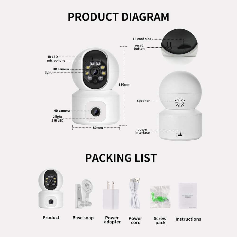 ORANGLES Indoor Camera with Audio 4MP Dual Lens WiFi PTZ - elegant presentation - Image 6 of 6 | designed for enthusiasts | Illinois | Free Shipping ORANGLES