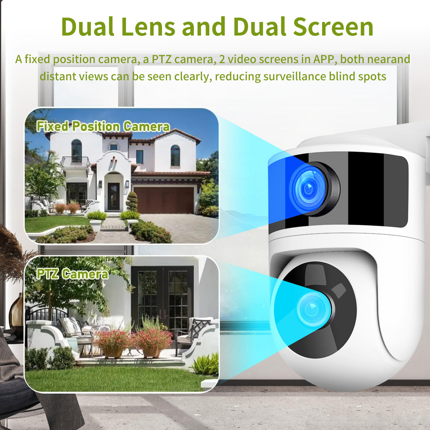 ORANGLES Dual Lens Security Camera 4MP WiFi Outdoor Tracking - detailed closeup view - Image 3 of 5 | great for travel | Texas | Free Shipping ORANGLES