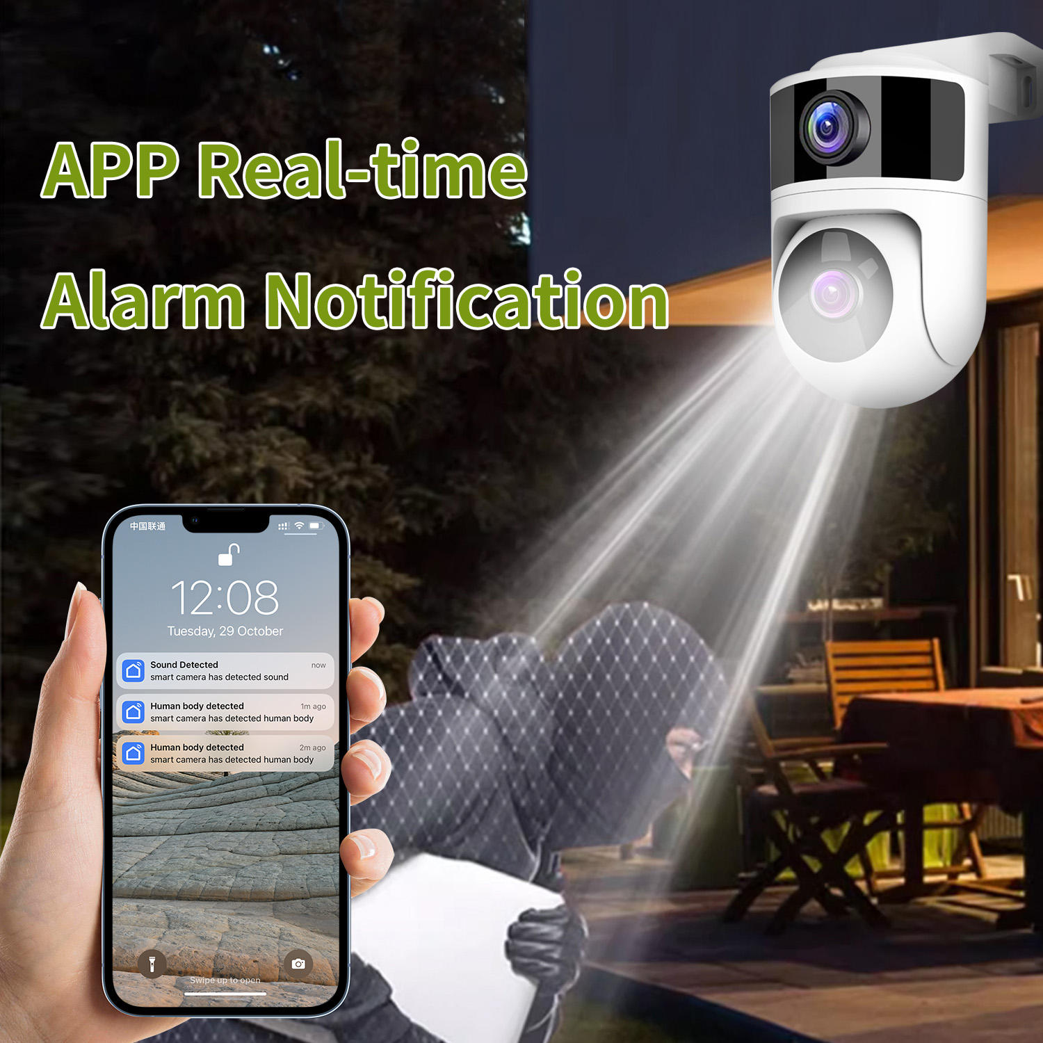 ORANGLES Dual Lens Security Camera 4MP WiFi Outdoor Tracking - angled perspective - Image 4 of 5 | excellent for daily use | New York | Free Shipping ORANGLES