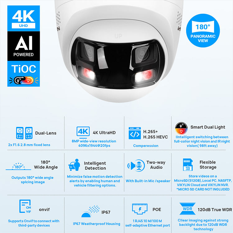 ORANGLES Best Outdoor Security Cameras Without Subscription 4K - high resolution display - Image 2 of 4 | perfect for office | California | Free Shipping ORANGLES