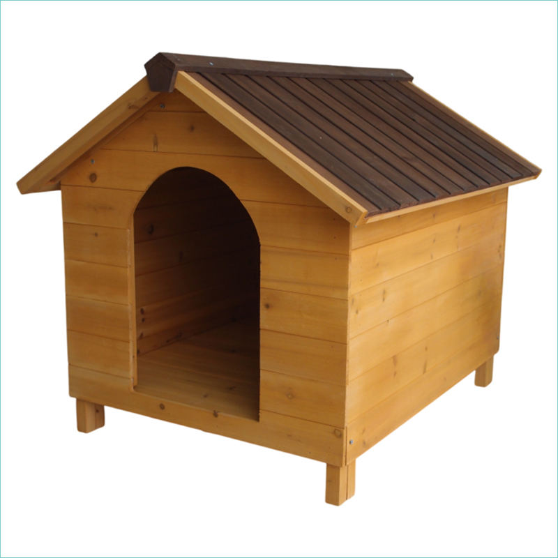 Outdoor Wooden Dog & Cat House – Medium Pet Kennel with Waterproof Roof