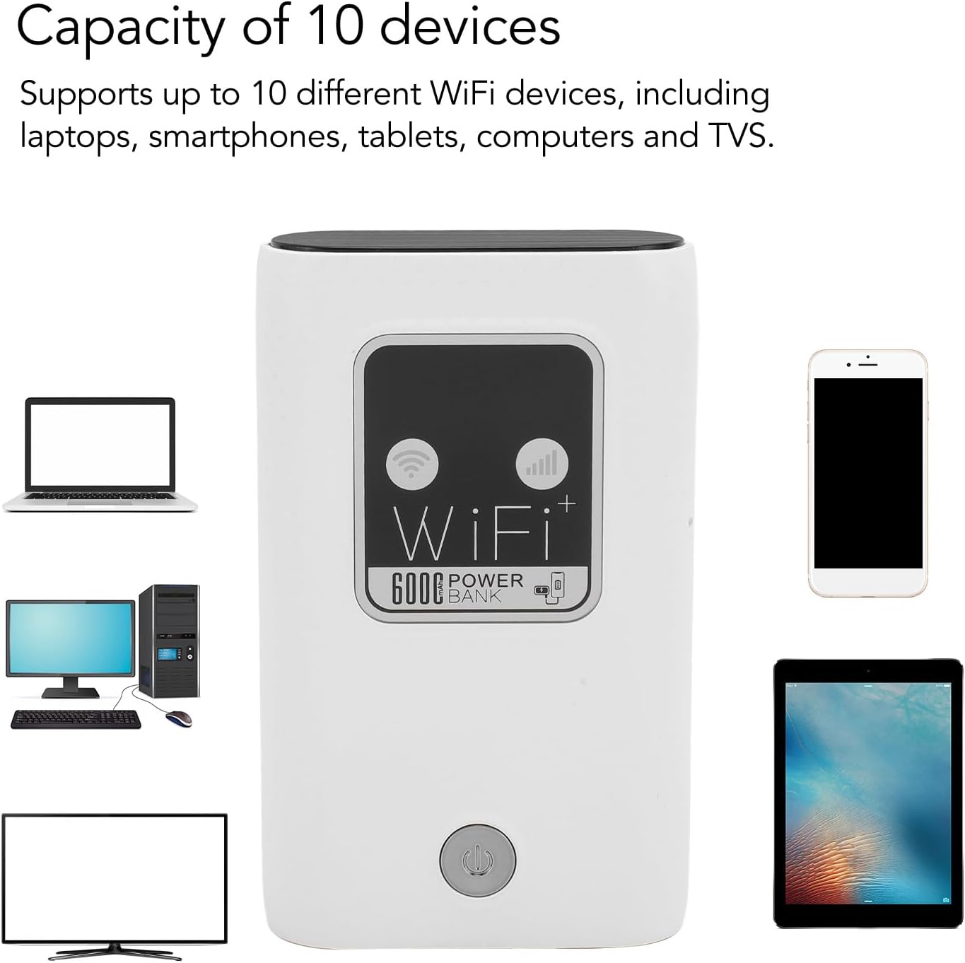 ORANGLES Portable WiFi Router – MC2 4G LTE 6000mAh Pocket Mobile Hotspot with SIM Slot - detailed closeup view - illustrating benefits - Image 3 of 5 | created for all | Shop Portable WiFi Router – MC2 4G LTE 6000mAh Pocket Mobile Hotspot with SIM Slot North Carolina | Free Shipping ORANGLES