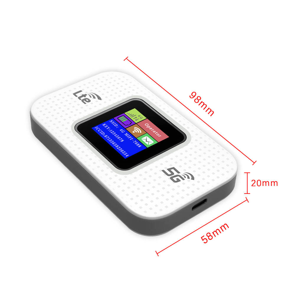 ORANGLES Portable WiFi Router – Dnxt Mifis Type‑C 4G LTE with SIM Slot 3000mAh - high resolution display - Image 2 of 5 | perfect for office | California | Free Shipping ORANGLES