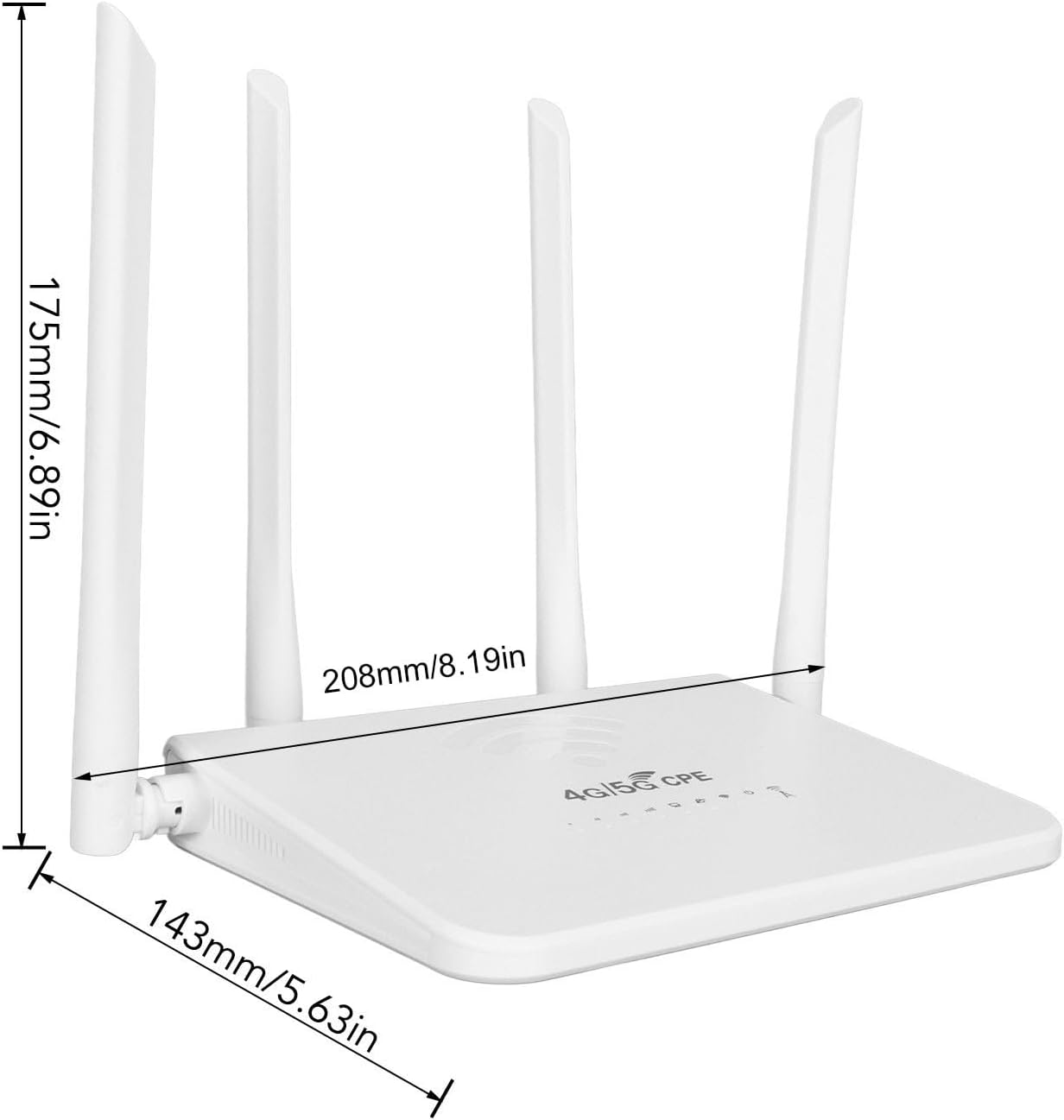 ORANGLES 4G Router – ASR1803 LTE WiFi Router with SIM Slot, Type‑C 300Mbps Indoor Use - full product showcase - displaying specifications - Image 5 of 5 | adapts to any space | 4G Router – ASR1803 LTE WiFi Router with SIM Slot, Type‑C 300Mbps Indoor Use deal New Jersey | Free Shipping ORANGLES