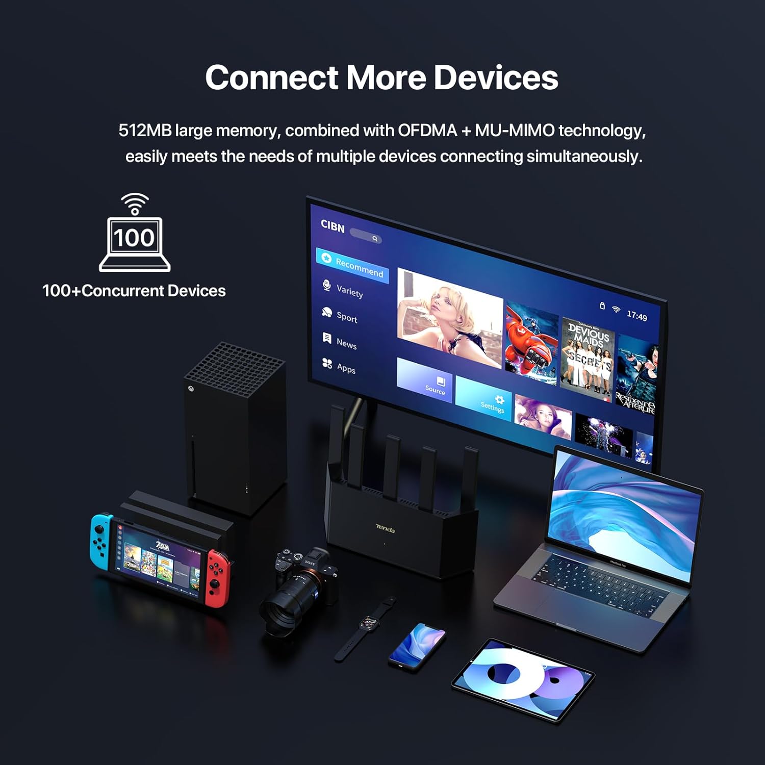 ORANGLES WiFi 7 Router Tenda BE5100 Dual Band 4323Mbps with 2.5G and 1G Ports - full product showcase - Image 5 of 6 | suitable for professionals | Florida | Free Shipping ORANGLES