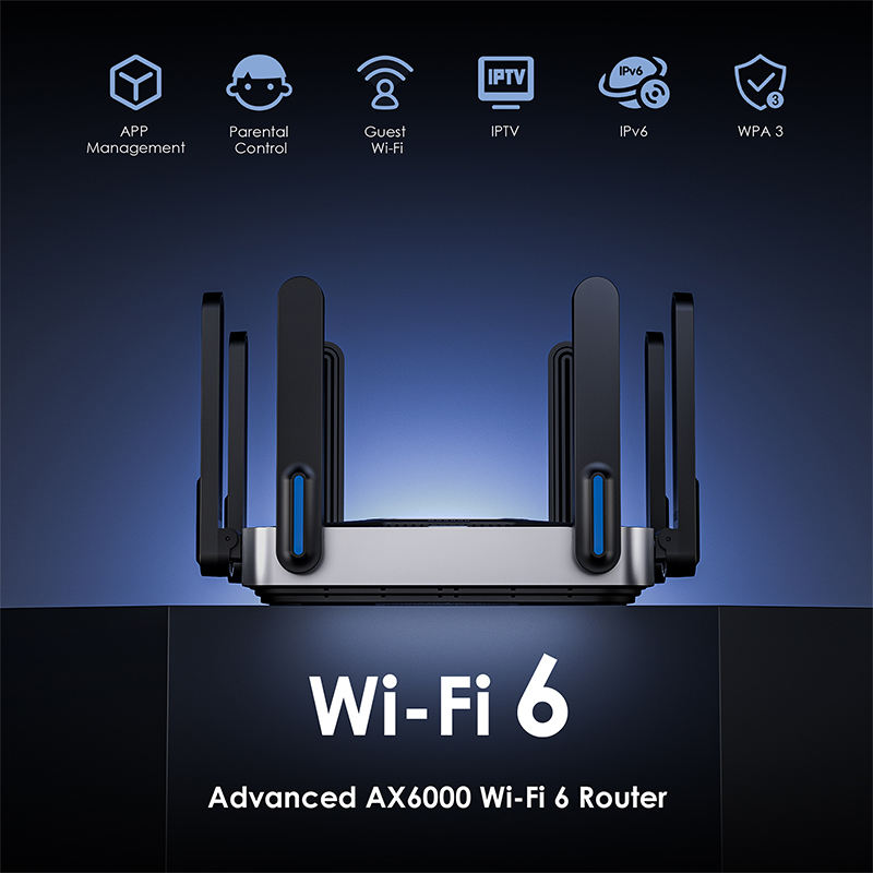 ORANGLES WiFi 6 Router WAVlink AX6000 Mesh Dual Band with 8 Antennas for Home Use - full product showcase - Image 5 of 5 | suitable for professionals | Florida | Free Shipping ORANGLES