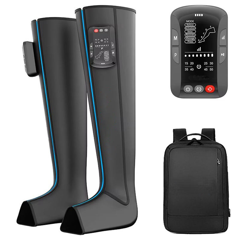 Air Compression Leg Massager | 5‑Chamber Wireless Recovery Boots with Heat Therapy