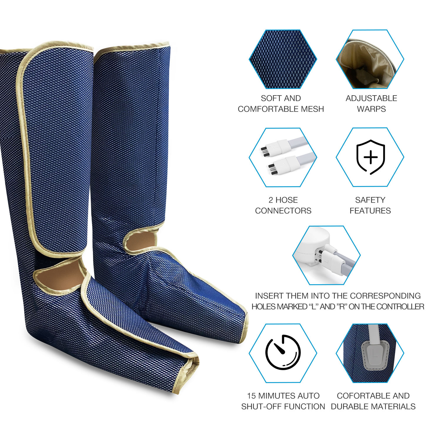ORANGLES Foot and Leg Massager | Air Compression Therapy Boots for Sports Recovery - angled perspective - Image 4 of 5 | excellent for daily use | New York | Free Shipping ORANGLES