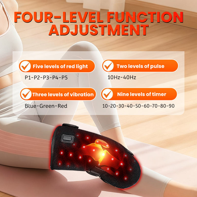 ORANGLES Knee Brace Red Light Therapy Heated Vibration Support for Pain Relief and Recovery - detailed closeup view - Image 3 of 6 | great for travel | Texas | Free Shipping ORANGLES