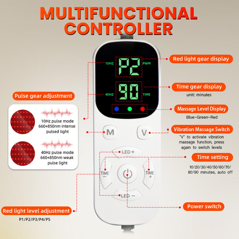 ORANGLES Knee Brace Red Light Therapy Heated Vibration Support for Pain Relief and Recovery - angled perspective - Image 4 of 6 | excellent for daily use | New York | Free Shipping ORANGLES