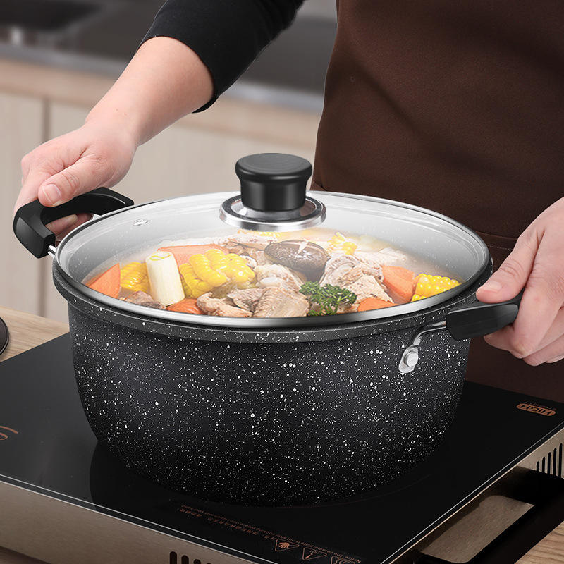 ORANGLES Non Stick Cookware Set | Cast Iron Fryer & Induction Stew Pot with Lid - high resolution display - Image 2 of 5 | perfect for office | California | Free Shipping ORANGLES