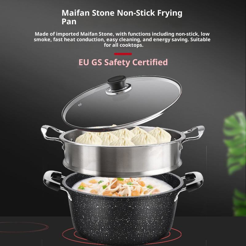 ORANGLES Non Stick Cookware Set | Cast Iron Fryer & Induction Stew Pot with Lid - full product showcase - Image 5 of 5 | suitable for professionals | Florida | Free Shipping ORANGLES