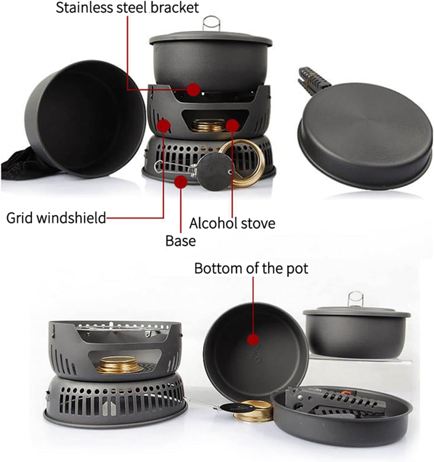 ORANGLES Camping Cookware Set | 31‑Piece Multifunctional Outdoor Cooking & Portable Grill - detailed closeup view - Image 3 of 6 | great for travel | Texas | Free Shipping ORANGLES