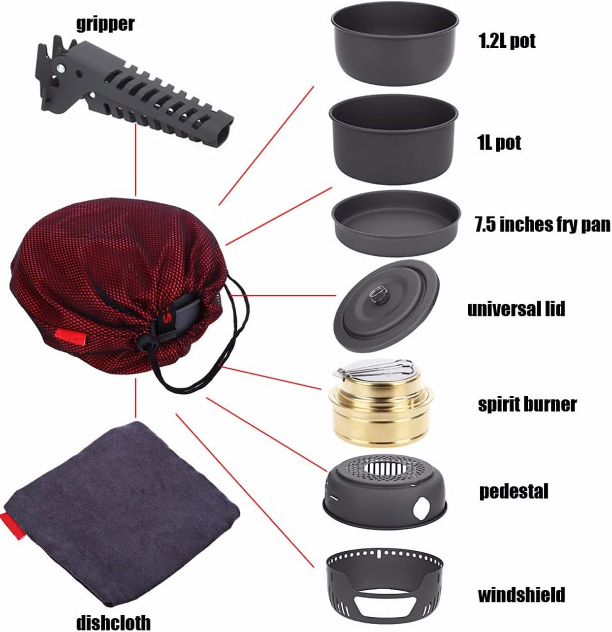 ORANGLES Camping Cookware Set | 31‑Piece Multifunctional Outdoor Cooking & Portable Grill - angled perspective - Image 4 of 6 | excellent for daily use | New York | Free Shipping ORANGLES