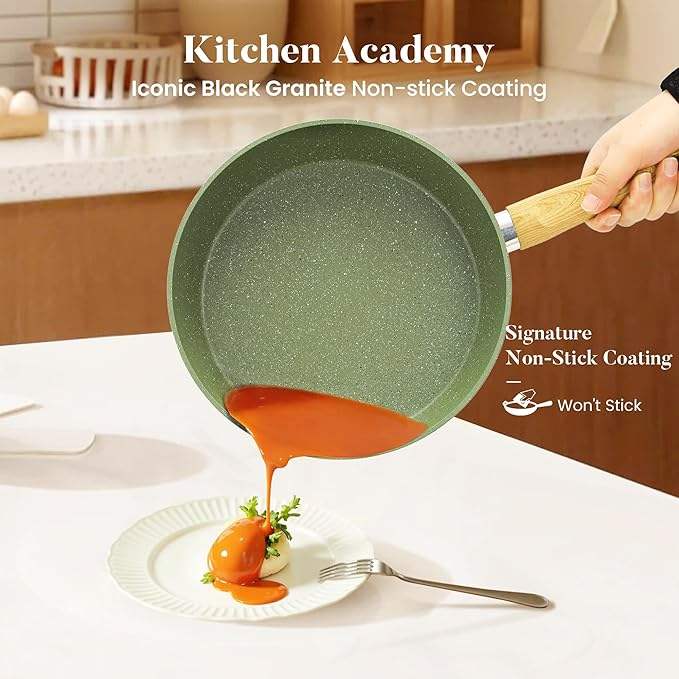 ORANGLES Best Pots and Pans Set | 17‑Piece Granite Non‑Stick Induction Kitchen Collection - high resolution display - Image 2 of 5 | perfect for office | California | Free Shipping ORANGLES