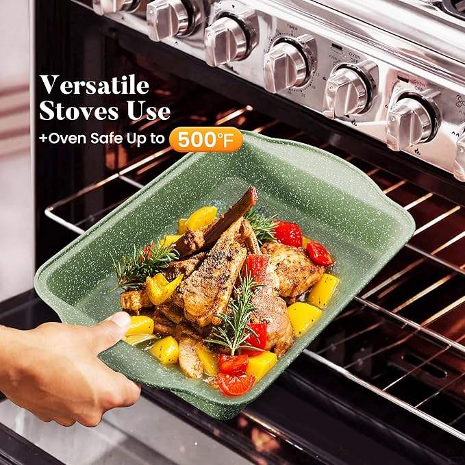 ORANGLES Best Pots and Pans Set | 17‑Piece Granite Non‑Stick Induction Kitchen Collection - angled perspective - Image 4 of 5 | excellent for daily use | New York | Free Shipping ORANGLES