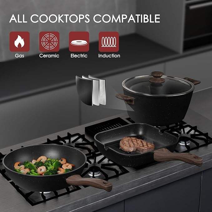 ORANGLES Cooking Set for Camping | 31‑Piece Heavy Duty Non‑Stick Aluminum Cookware - angled perspective - Image 4 of 6 | excellent for daily use | New York | Free Shipping ORANGLES