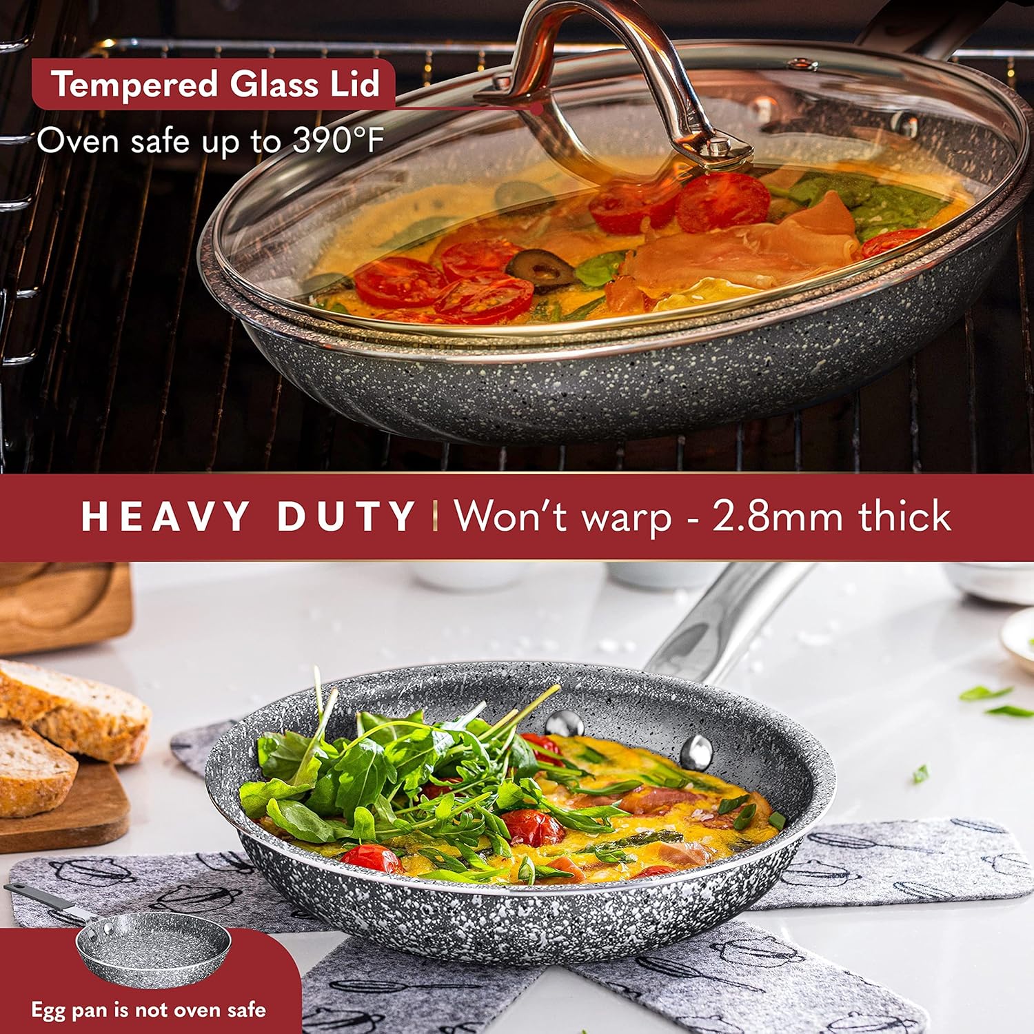 ORANGLES Best Cookware Set | 23‑Piece Granite Non‑Stick Induction Pots & Pans - angled perspective - Image 4 of 6 | excellent for daily use | New York | Free Shipping ORANGLES