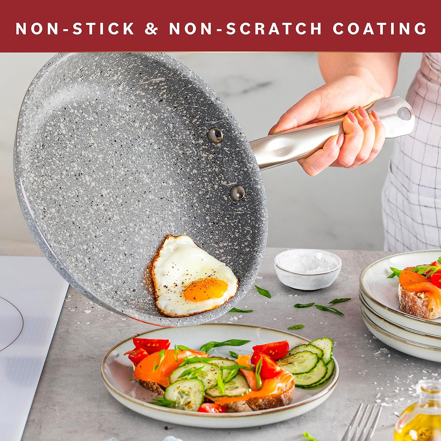 ORANGLES Best Cookware Set | 23‑Piece Granite Non‑Stick Induction Pots & Pans - elegant presentation - Image 6 of 6 | designed for enthusiasts | Illinois | Free Shipping ORANGLES
