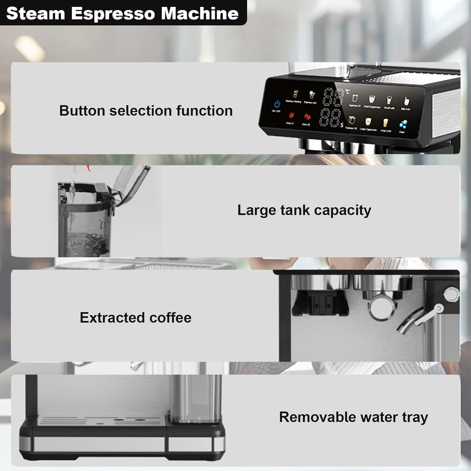 ORANGLES Automatic Coffee Machine | Italian‑Style Smart Grinder & Milk System - full product showcase - Image 5 of 6 | suitable for professionals | Florida | Free Shipping ORANGLES
