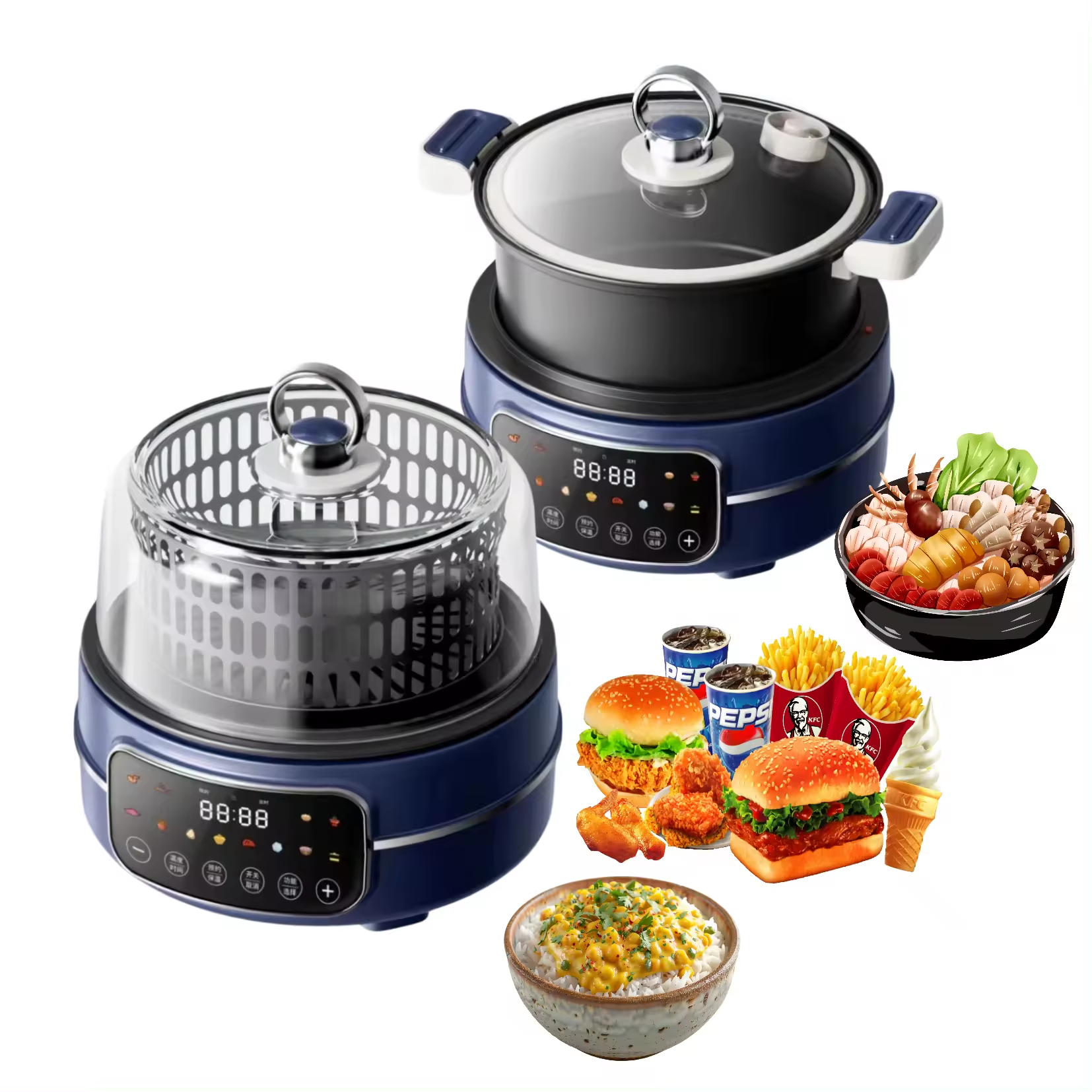 ORANGLES Electric Cooking Pot Multi‑Functional 7L Smart Cooker - high resolution display - Image 2 of 6 | perfect for office | California | Free Shipping ORANGLES