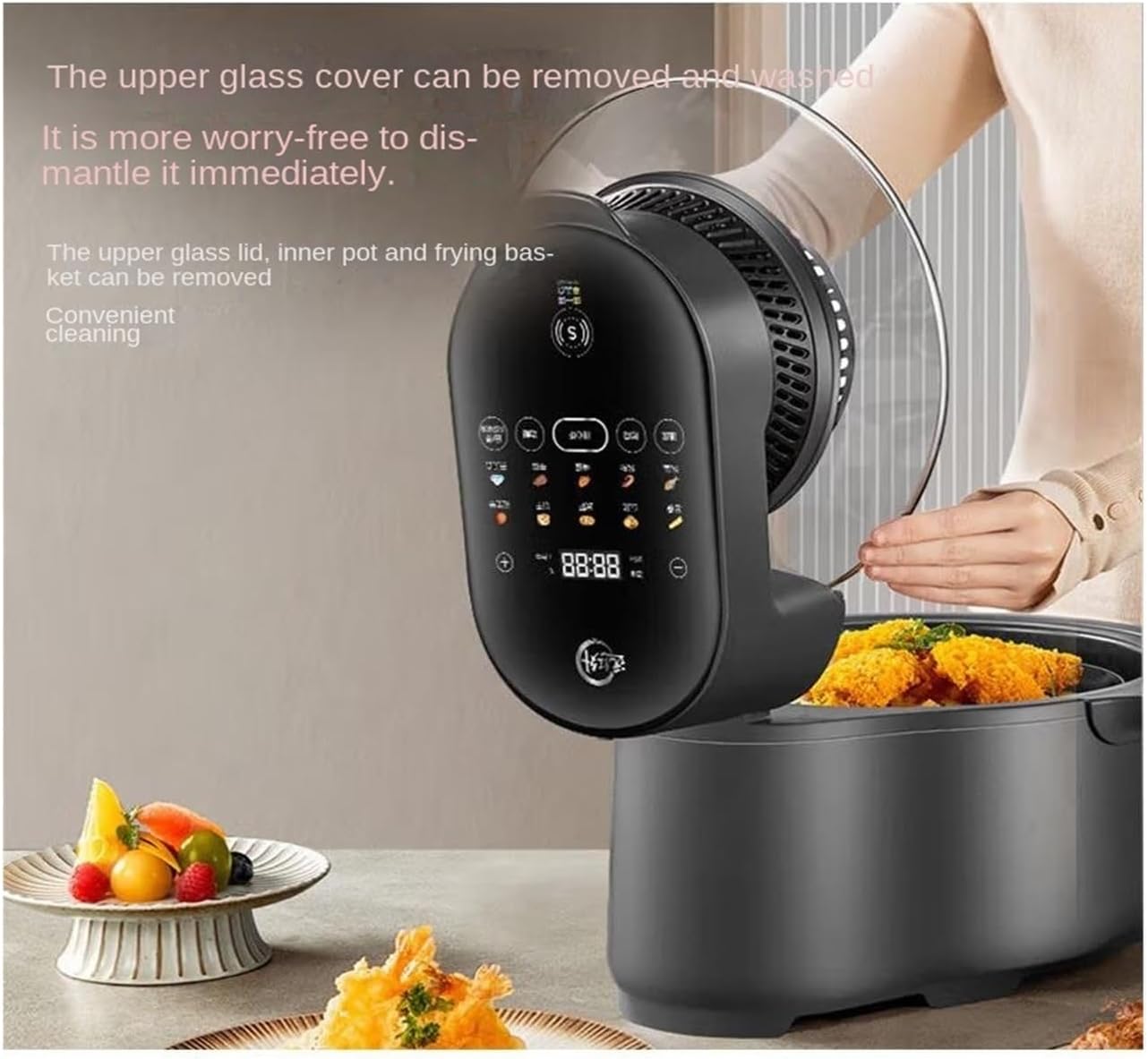 ORANGLES Air Fryer with Glass Basket 7.5L 18‑in‑1 Fast Cook - full product showcase - Image 5 of 5 | suitable for professionals | Florida | Free Shipping ORANGLES