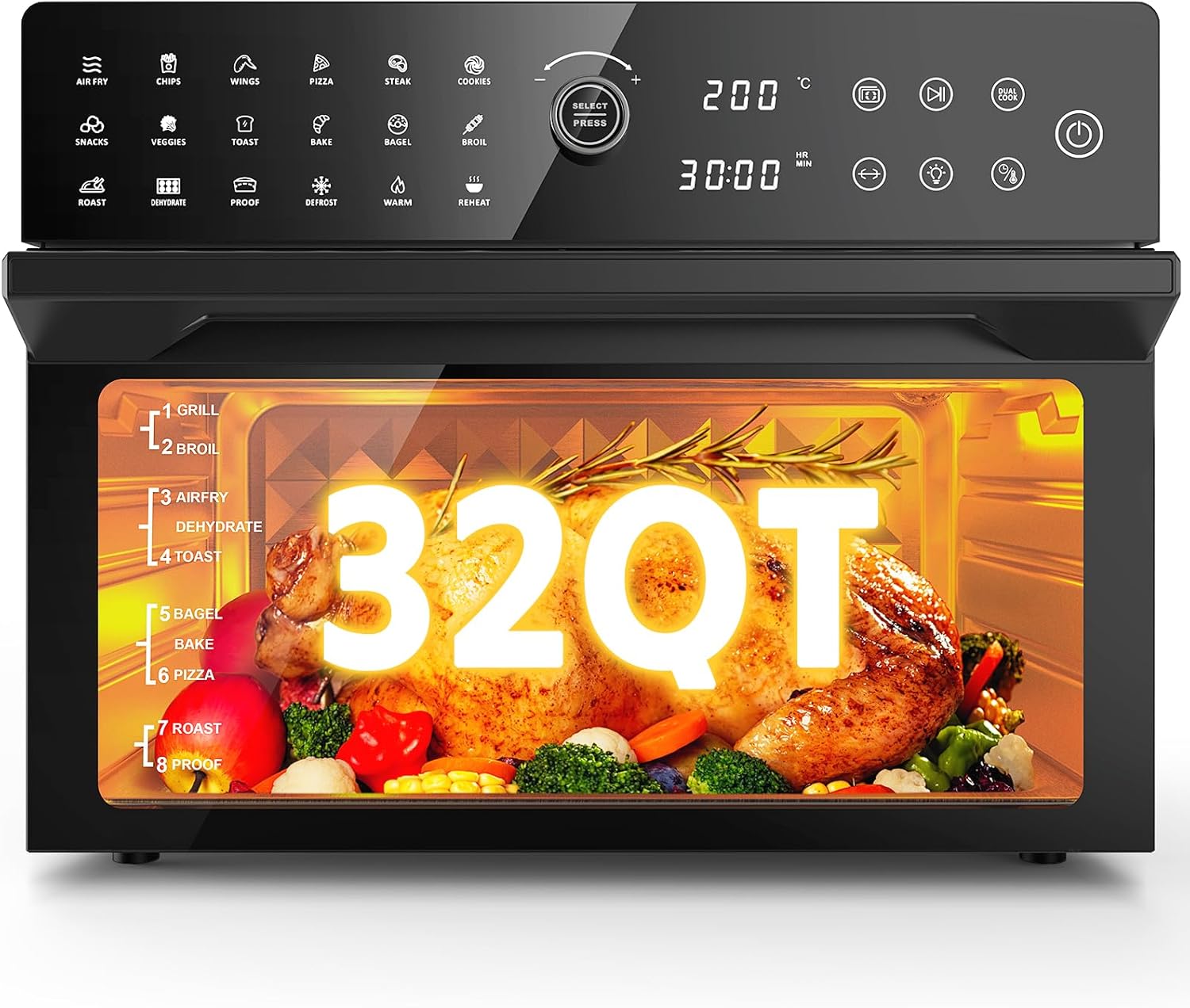 Toaster Oven Air Fryer Combo 32QT 18‑in‑1 Convection