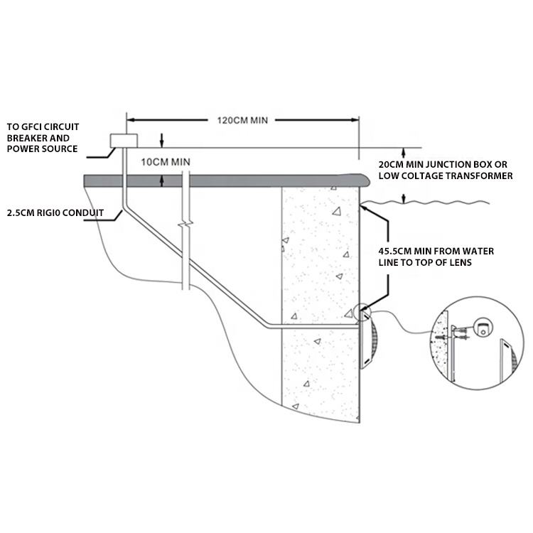 ORANGLES Fenlin 12V IP68 Underwater LED Pool Light White 10-35W | Remote Control Durable PBT+PC Swimming Pool Lighting - full product showcase - displaying specifications - Image 5 of 6 | adapts to any space | Fenlin 12V IP68 Underwater LED Pool Light White 10-35W | Remote Control Durable PBT+PC Swimming Pool Lighting deal New Jersey | Free Shipping ORANGLES