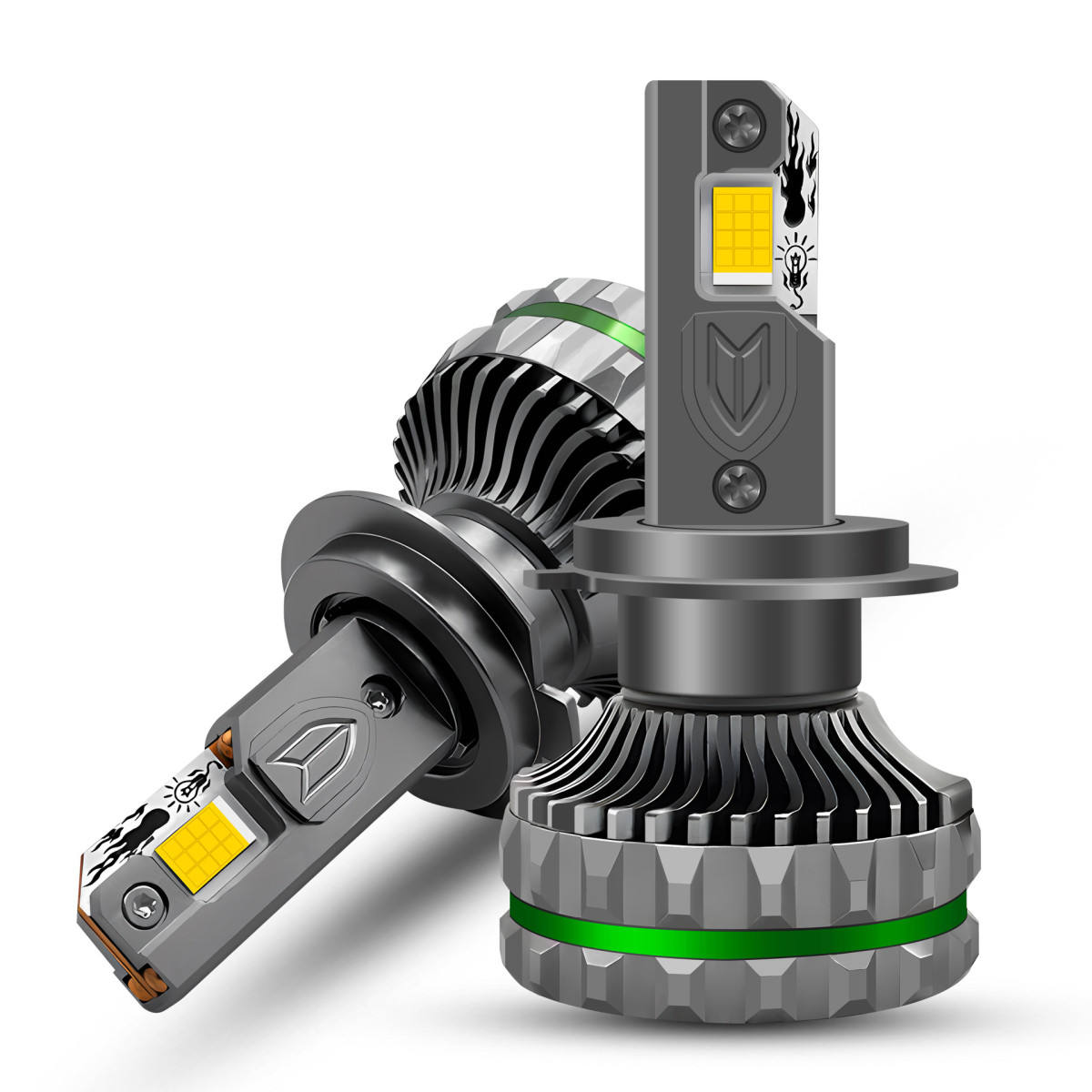 ORANGLES 300W High Power LED Car Headlight Bulbs 6000K | H1 H7 H4 9005 9006 with Copper Tube Cooling Bright White Automotive Lights - angled perspective - presenting advantages - Image 4 of 6 | fits any environment | Purchase 300W High Power LED Car Headlight Bulbs 6000K | H1 H7 H4 9005 9006 with Copper Tube Cooling Bright White Automotive Lights Michigan | Free Shipping ORANGLES